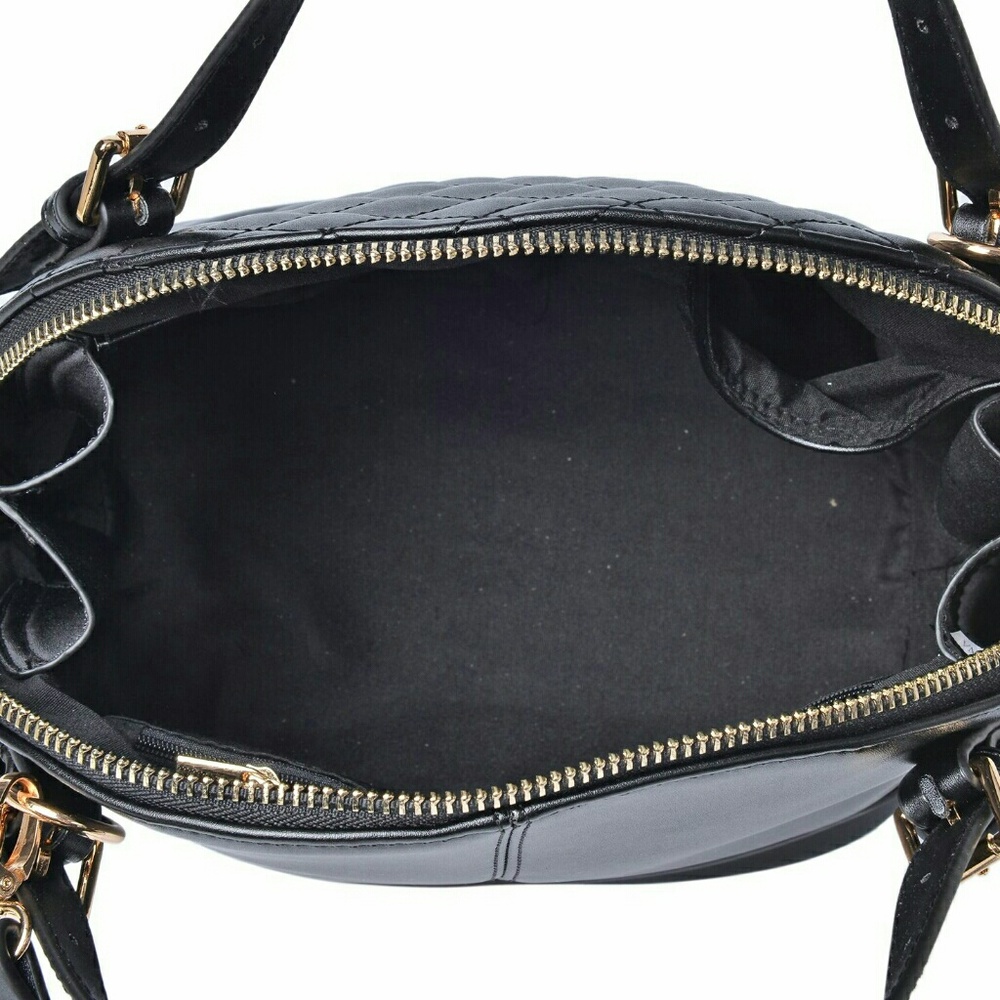 (New) Black Print Quil Handbag - Picture 4 of 4